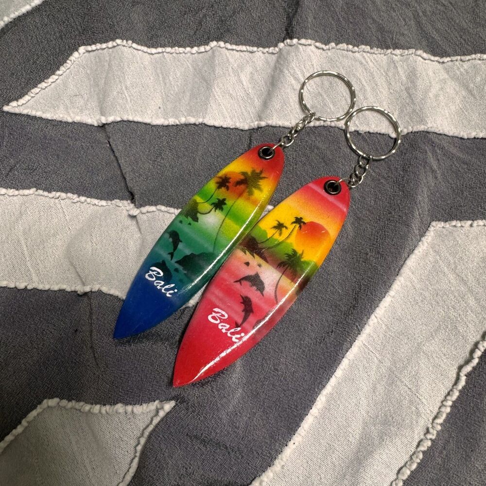 Two Bali Surfboard Keychains